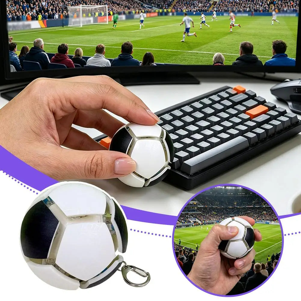 Simulation Soccer Stress Ball Keychain Squeeze Fidget Toy Football Fan Souvenir Decompression Key Ring Gift For Sports Lovers