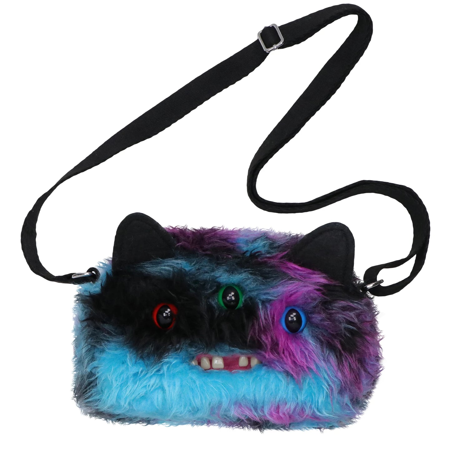 Fuggler Original ALLEY CATS Plush Bag Big Head Ugly Tooth Monster Crossbody Furry Funk Purse Backpack Wallet Storage BagGift