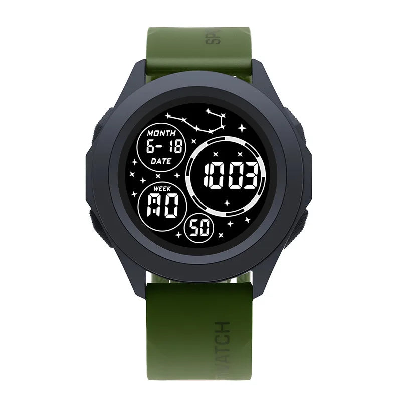 YIKAZE Men Sport LED Watches Top Brand Men Digital Clock Multi-Functional Rubber Man Fitnes Athlete Timekeeping Electronic Watch