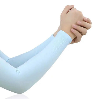 UV  Ice Silk Hand Protector Cover Long Gloves Sunscreen Half Finger Sleeves For Sunbathing Hiking Summer