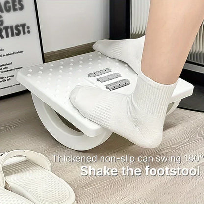 Home/Office Footrest Under Desk Foot Stool Anti-Crossed Legs Semi-Circular Rocking Anti-Slip Massage Roller Footrest Foot Stool