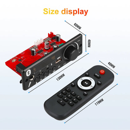 160W Amplifier Bluetooth MP3 WMA  APE Decoder Board 12V 40W Handsfree Car Audio Microphone USB TF FM Radio DIY Mp3 Music Player