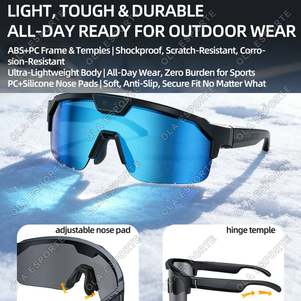 2026 New AI Smart Sports shooting&recording Glasses 800W Camera HD Anti-shake Bicycle Riding Shooting Artifact Windproof Goggle