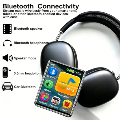KEBIDUMEI MP3 Player with 2.0" Touch Screen Bluetooth Walkman for Music Player Support Photo Radio Alarm Video E-book Recorder