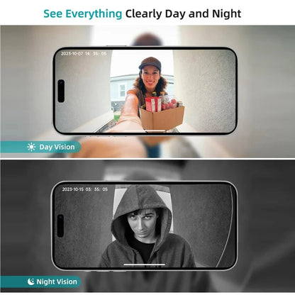 Tuya WiFi inteligentny dzwonek wideo do domu, zewnętrzna dwukierunkowa kamera HD do drzwi, 1080P, obsługa kart SD, przechowywanie w chmurze, wodoodporny