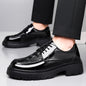New Platform Shoes Loafers Shoes Men Thick-soled Wedding Shoes Black Formal Business Shoes Slip-on Leather Increase Casual Shoes