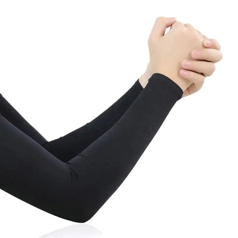 UV  Ice Silk Hand Protector Cover Long Gloves Sunscreen Half Finger Sleeves For Sunbathing Hiking Summer