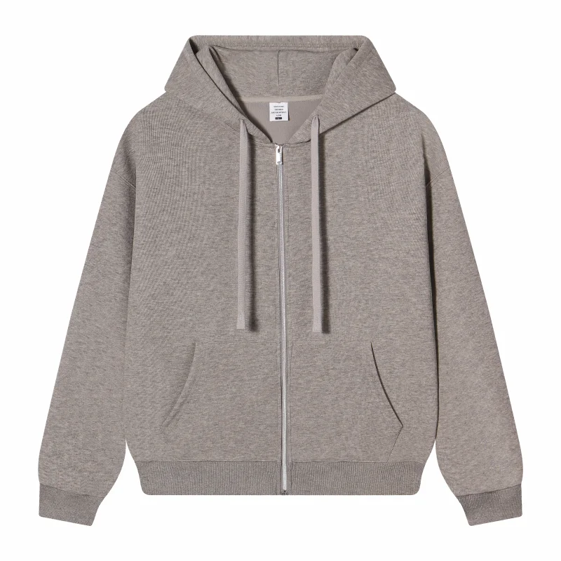 Bulk Custom Logo Full Zip Up Hoodie Unisex Sweatshirt Personalized Printing Embroidery Team Staff Uniform Work Jacket Men Women