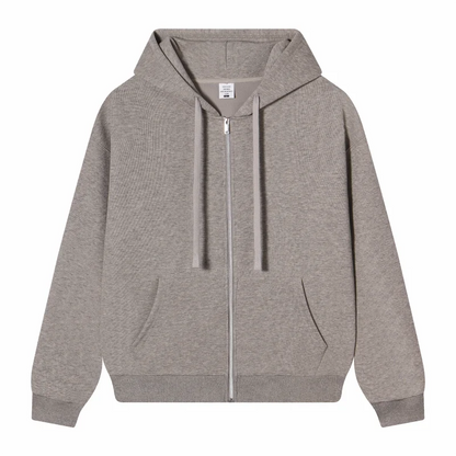 Bulk Custom Logo Full Zip Up Hoodie Unisex Sweatshirt Personalized Printing Embroidery Team Staff Uniform Work Jacket Men Women