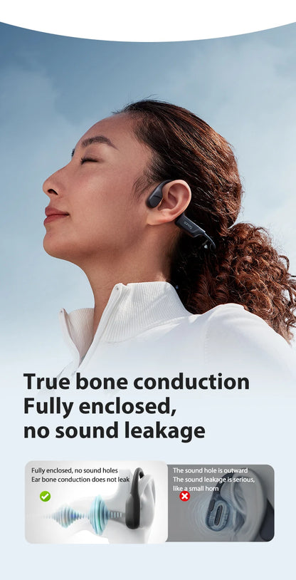 Sanag B22s Bone Conduction Earphone 16Hours Playtime IPX5 Waterproof Bluetooth5.3 Dynamic Spatial Sound Field Headphones