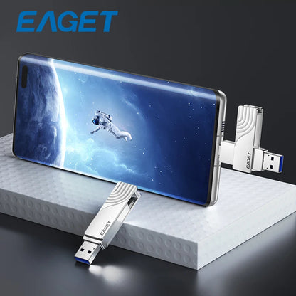 EAGET CF30 USB 3. 2 Type C To USB Flash Drive Pen Drive 1T 32GB 2 in 1 USB 3.2 Memory Stick Flash Disk Type-C Pendrive