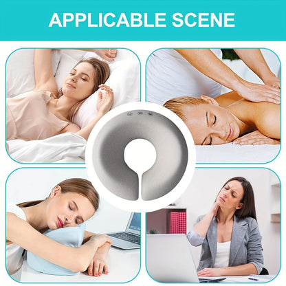 1pc Gray Contour Face Pillow with,Ergonomic Neck & Facial Support Cushion, Zipper Closure, Dry Clean Only,Multi-Use for Home