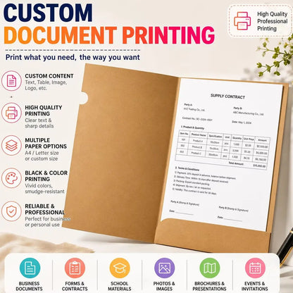 DIY Custom File Printing - Personalized For Your Company Documents Letter| We Will DropShipping For You