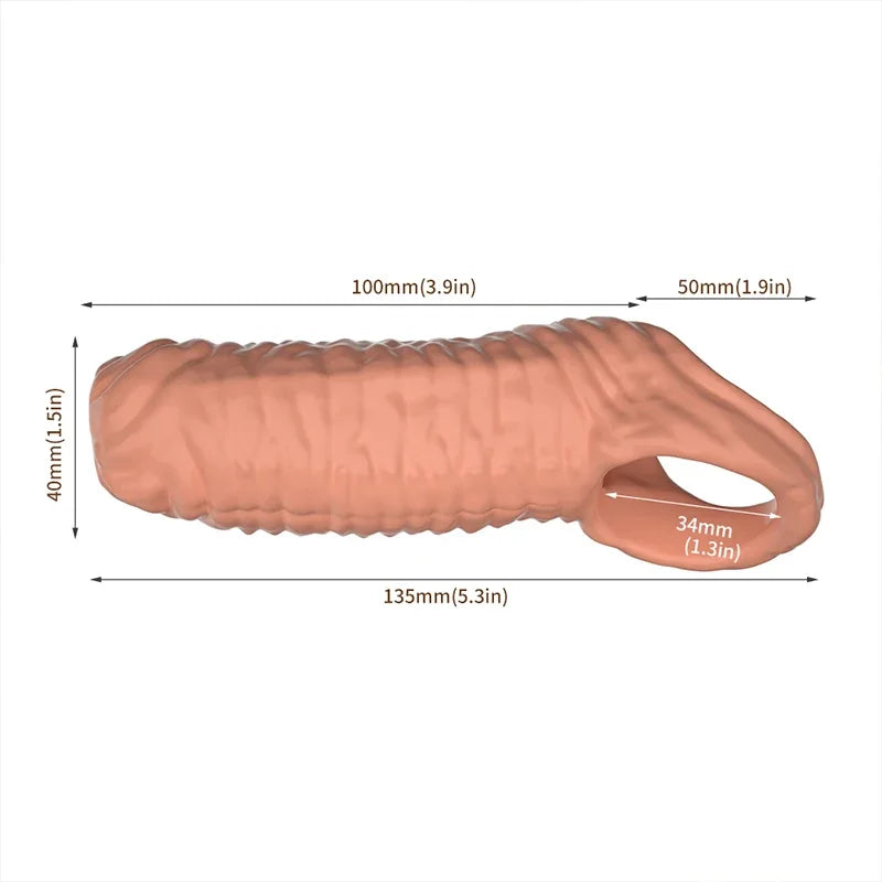 Penis Sleeve Reusable Sexy Toys for Men Penis Silicone Cock Sleeve Massage Adult Products For Woman Gay Penis Toys Sexual Goods