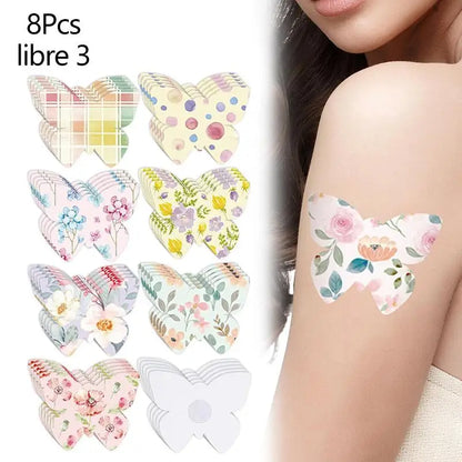 Blood Glucose Meter Sensor Fixing Patch Sweatproof Adhesive Strips 5pcs Set For Diabetic Monitoring Fitness Running Outdoor Use