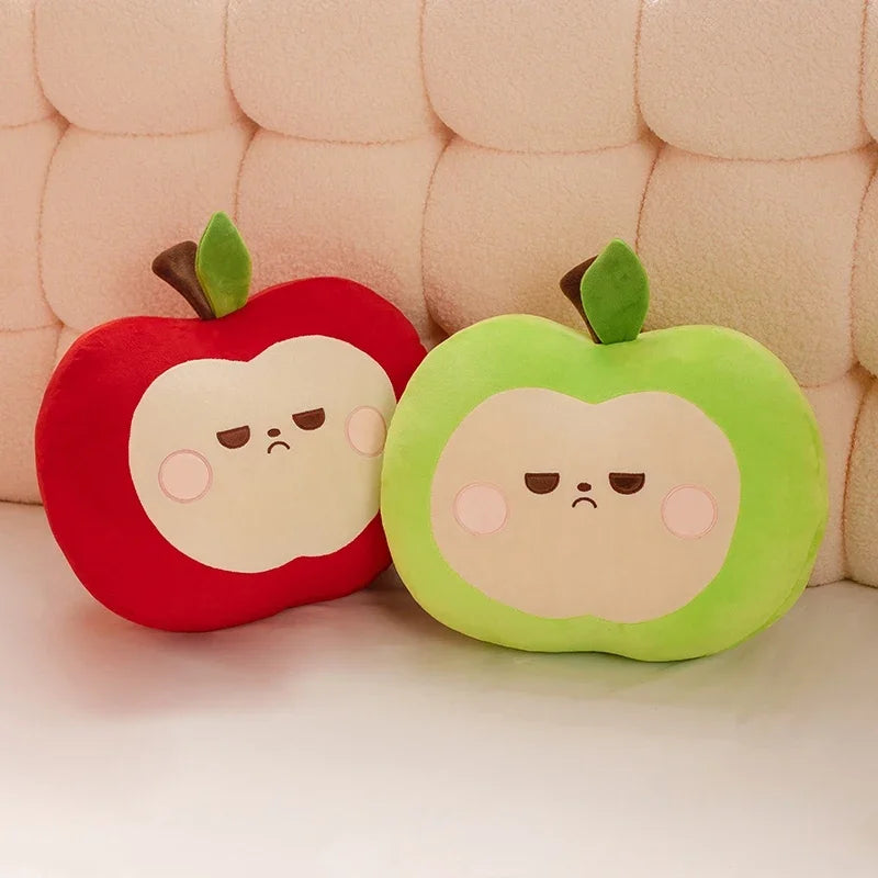 Squishy Red or Green Apple Plush Toy Pillow Stuffed Soft Fruit Apple Doll Cute Huggable Pillow Kids Christmas Birthday Gift