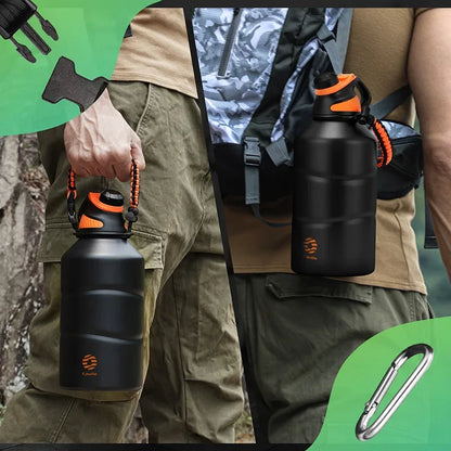 Fjbottle Stainless Steel Thermos Bottle 1.9L Large Capacity Vacuum Flask Water Cup Keep Hot Cold Outdoor Sports Gym Drink bottle