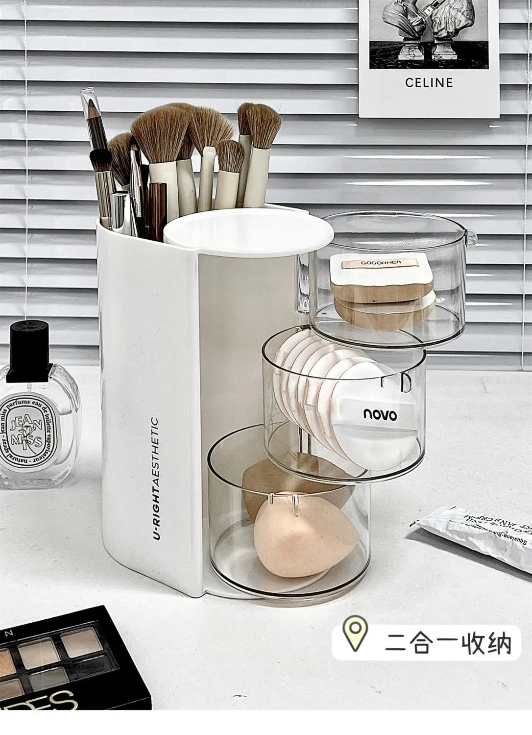 Hair Accessories Organizer Acrylic Storage Box Clear Hair Tie Organizer for Headband Makeup Brush Holder Desk Jewelry Organizer