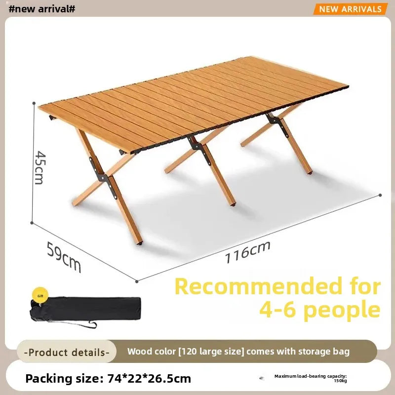 Outdoor Folding Camping Table Lightweight Compact Camping Picnics Portable Wooden Picnic Table Backyard Parties Beach Trips