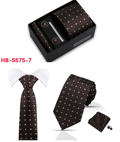 Classic Mens Tie Set Paisley Hanky Cufflinks In Gift Box Jacquard Woven Neckties Set For Men Formal Wedding Fashion Accessories