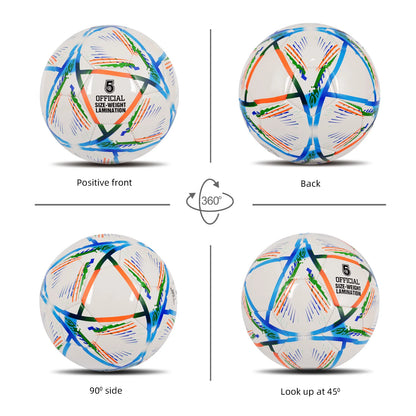 Soccer Ball-Size 5 White Pu For Kids&Adult Youth Men Official Match Game Training Soccer Balls Durable In&Outdoor Football Team