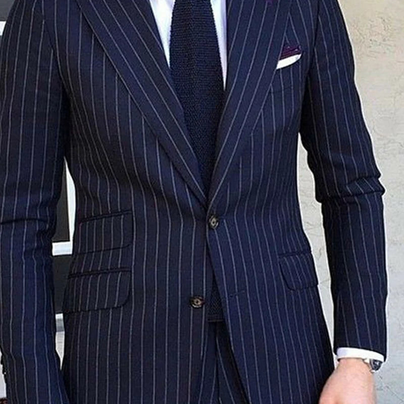 2 Piece Navy Blue 2024 Formal men's suit tuxedo Single breasted Groom's wedding dress