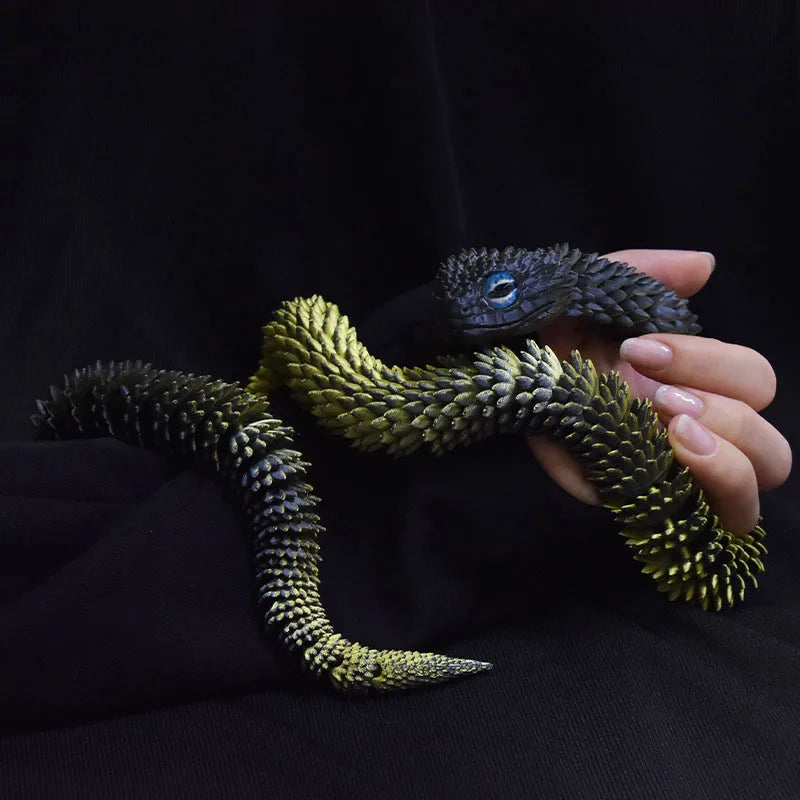 3D Printed Snake Rotatable Joints Snake Figurines Home Office Desktop Crafts Ornament Creative Home Garden Landscape Kids Gift