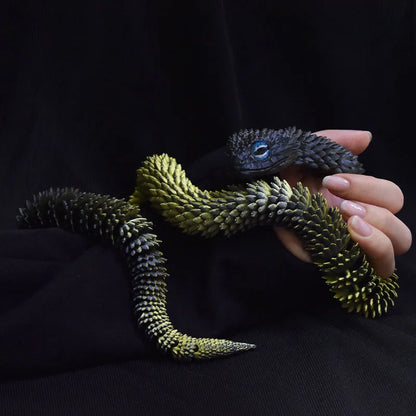 3D Printed Snake Rotatable Joints Snake Figurines Home Office Desktop Crafts Ornament Creative Home Garden Landscape Kids Gift