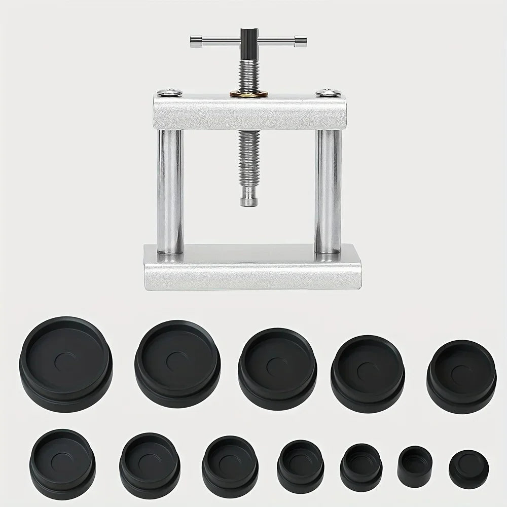 12pcs/18pcs Watch Tools Repair Professional Back Cover Presser Set Metal Watchmaker Maintenance Tools For Closing Cover Die Kit