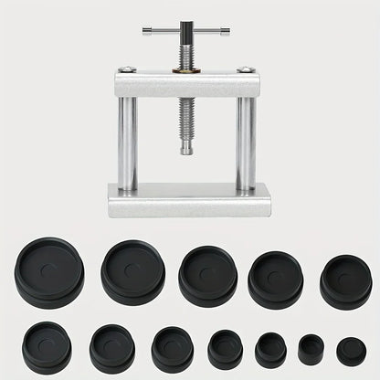 12pcs/18pcs Watch Tools Repair Professional Back Cover Presser Set Metal Watchmaker Maintenance Tools For Closing Cover Die Kit