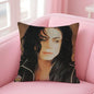M-Michael J-Jackson Cushion Cover Linen Pillowcase Cover Soft Decor for Sofa Home Room