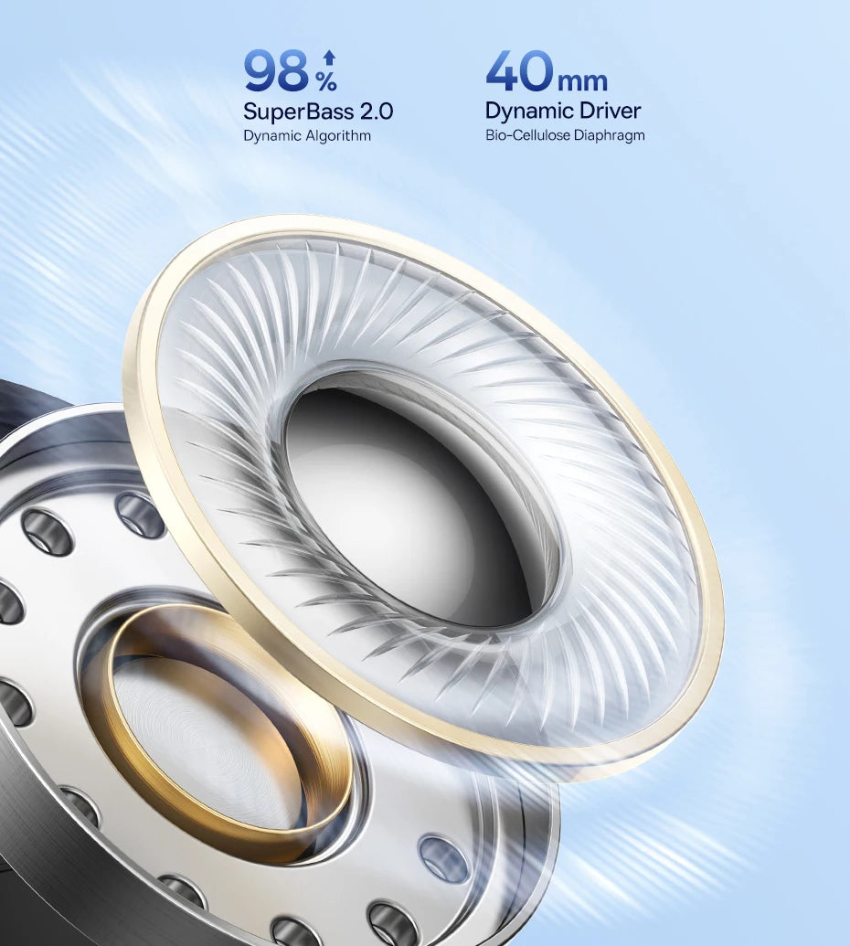 Słuchawki bezprzewodowe Baseus EH10 NC ANC 45 dB, adaptacyjna hybrydowa redukcja szumów, słuchawki Hi-Res LDAC, Bluetooth 6.0, 80 godz.