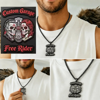 Custom Logo Pendant Neckalce Engraved Picture Nameplate Necklace Personalized Personal Hip Hop Classic Motorcycle Club Jewelry