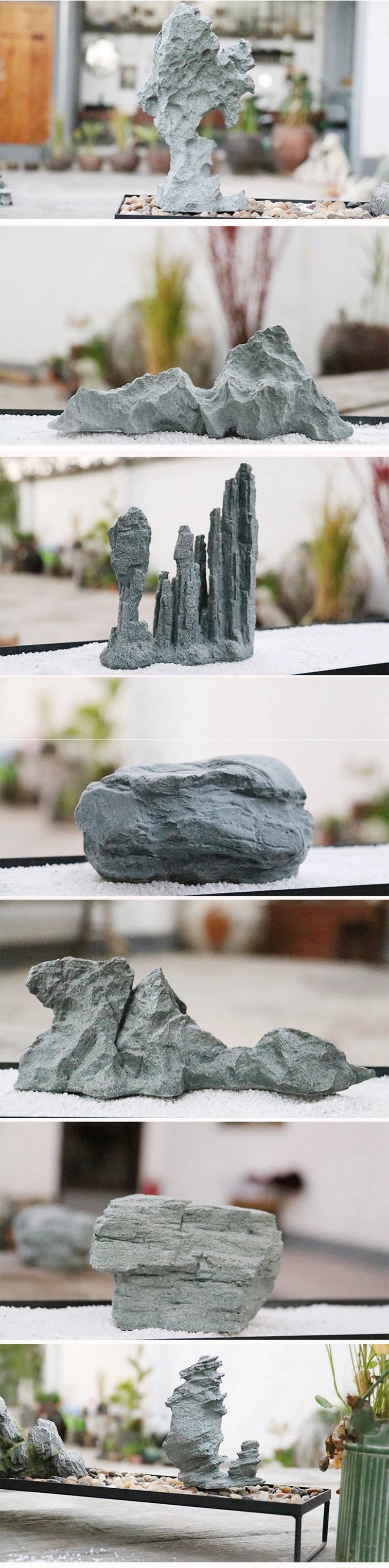 Sandstone Stone Miniature Mountain Fairy Garden Bonsai Rockery Lanscaping Ornaments Aquarium Decoration Accessories Home Decor