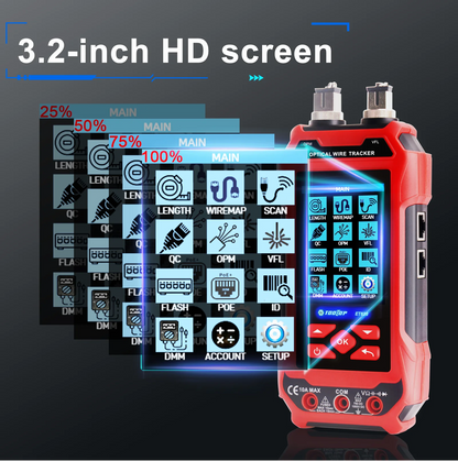 TOOLTOP Network Cable Tester 4 in 1 Multi-function Fiber Optical Power Meter Visual Fault Locator noise-free LAN Line Tracking