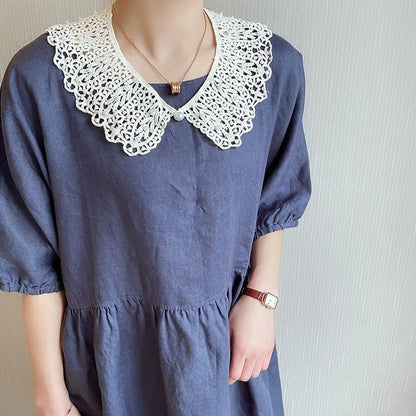 New Fashion Mini Cape Shawl Wrap Decoration Neck Ruff Detachable Lapel Half Shirt Lace Fabric Neckline Fake Collar