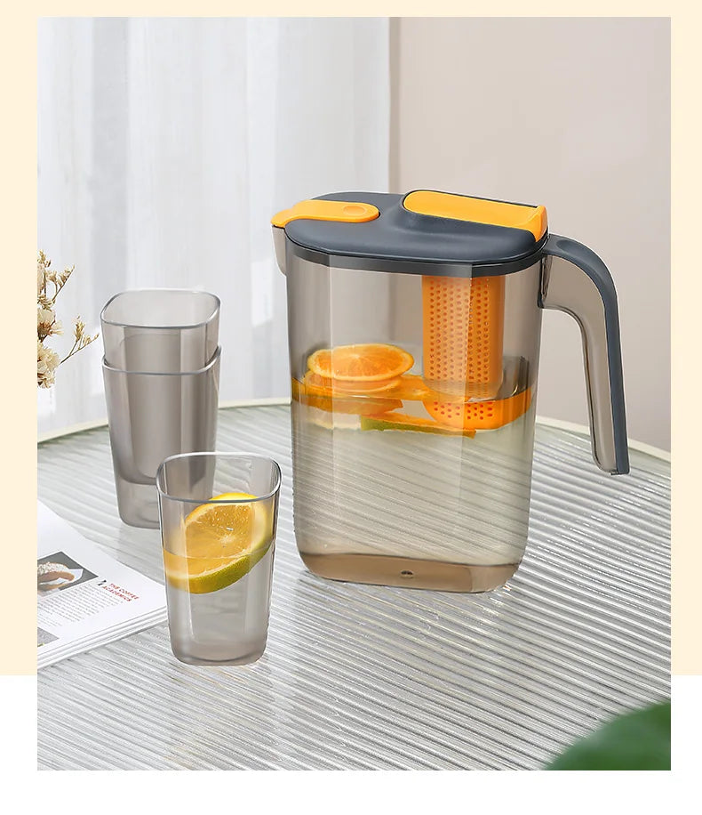 Large Capaci Cold Water Pot Heat Resistant Drop Proof Fruit Tea Barrel Beverage Ice Water Bottle for Frie Home Use
