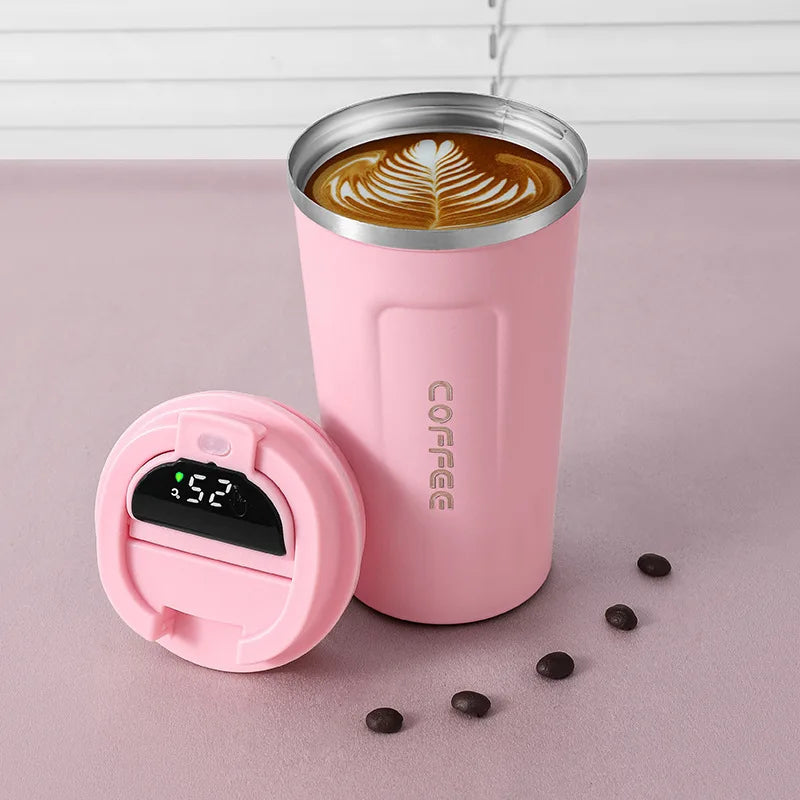 Thermo Cafe Coffee Mug - 380/510ML Leak-Proof Travel & Car Thermos, Double Stainless Steel for Tea, Water, Coffee
