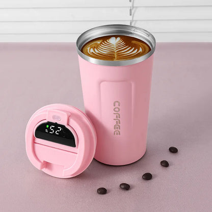 Thermo Cafe Coffee Mug - 380/510ML Leak-Proof Travel & Car Thermos, Double Stainless Steel for Tea, Water, Coffee