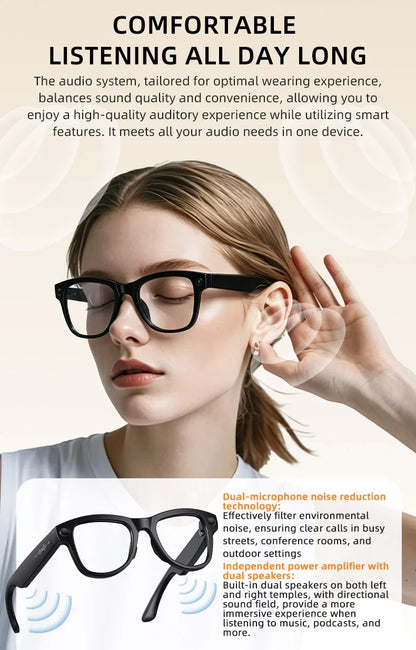 2026 New Smart Glasses Video Recording AI Dialogue Translation 800W HD Camera EIS Anti-Shake Shooting Smart Glasses Men Women