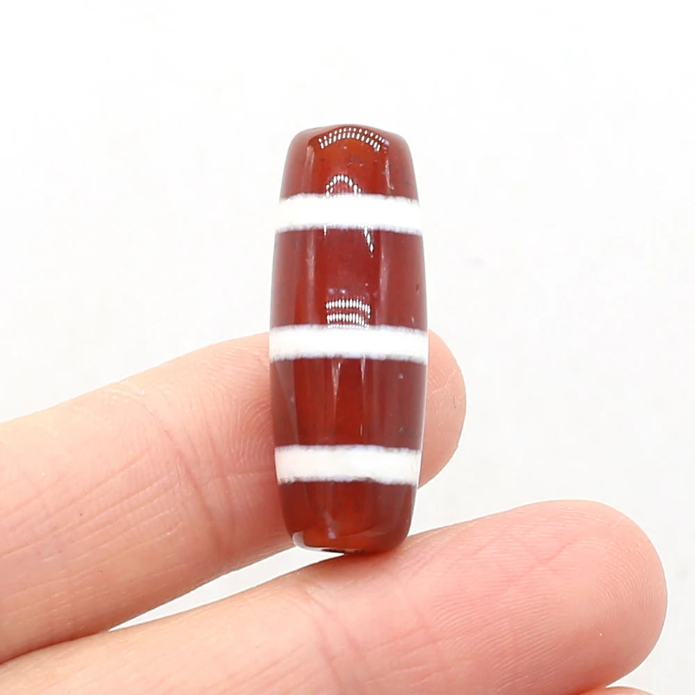 Natural Stone Bead Tibetans Divination Pattern Natural Agates Loose Bead for Women Making DIY Jewerly Necklace Gift 12x30mm