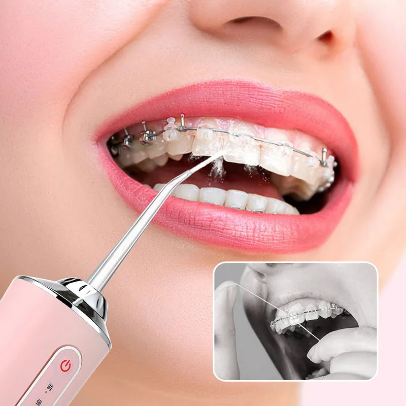 Water Dental Flosser Pick Cordless Oral Irrigator Rechargeable Travel Irrigation Cleaner Electric Flossing for Teeth Cleaning