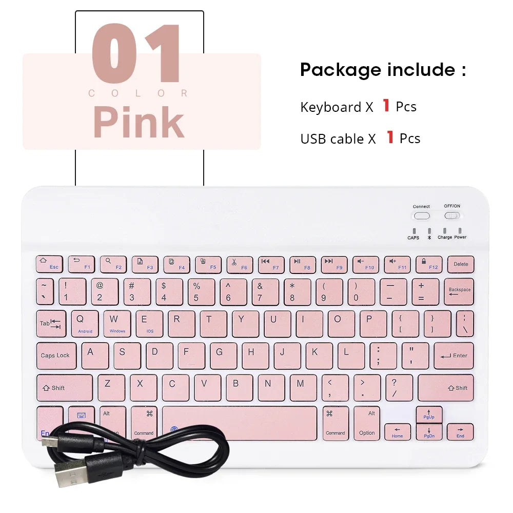 Hebrew/Spanish//Russian/Korean Portable 10 inch Wireless Keyboard and Keyboard set For iPad Samsung Tablet Laptop IOS Android