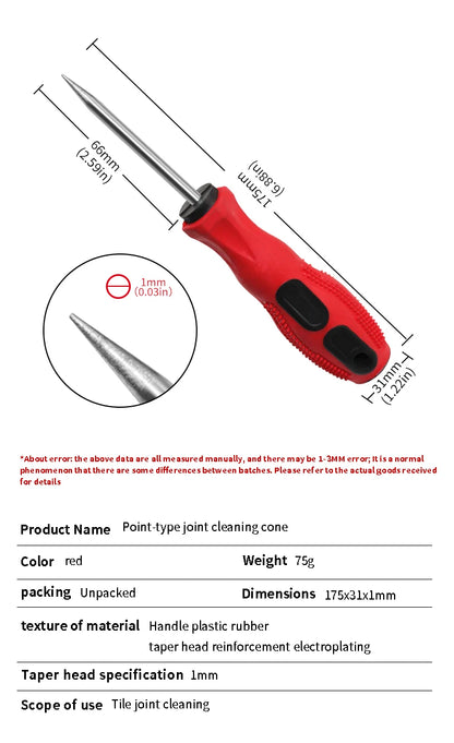 Awl Straight Cone Handle Tool Awl Hand Stitching Taper Needle Tool Craft Sewing Supplies Floor Wall Seam Cleaning Tool