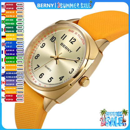 BERNY Women's Watches Nurse Watch Casual Simple Ladies Gold Quartz Watches Luminous Easy Read Waterproof Sport Women Wristwatch