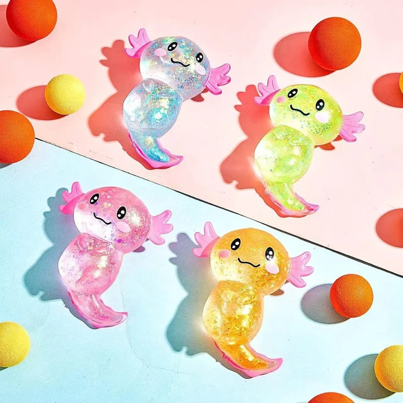 Colorful Salamander Maltose Fidgets Toys Squishy Malt Sugar Stretchy Axolotl Fun Squeeze Birthday Supplies Anti-Anxiety Gift   4