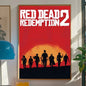 Red Dead Redemption 2 Game Poster Self-adhesive Art Room Entrance Restaurant Wall Decor Art Painting
