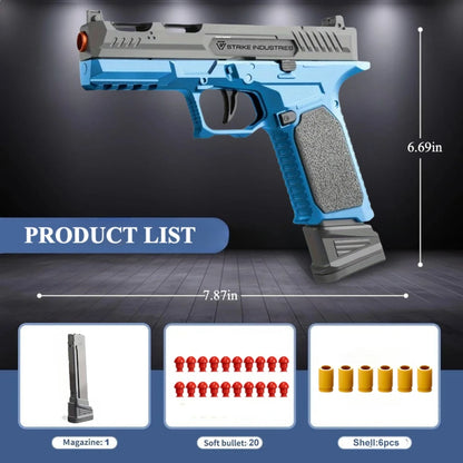 G17 Shell Throwing EVA Safety Soft Bullet Toy Gun with Blowback for Outdoor Continuous Firing Shooting Game Christmas Gift