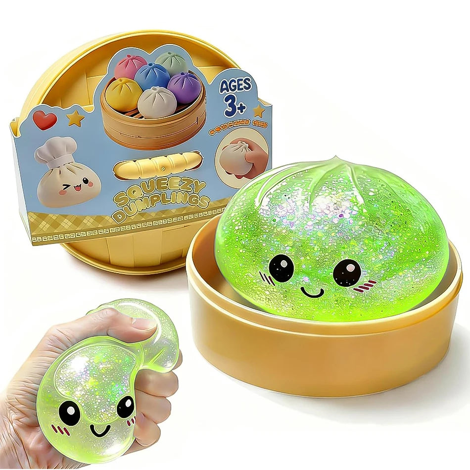 Colorful Glitter Dumpling Blind Box Squishy Relaxing Relieve Anxiety Antistress Enhance Happiness Rebound Squeeze Reliever Toy