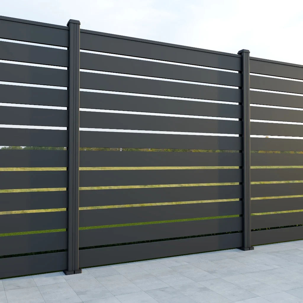 Modern Aluminum Privacy Louver Slat Fencing Panel Powder Coated Garden Fence Boundary Wall for Yard Balcony Patio Outdoor